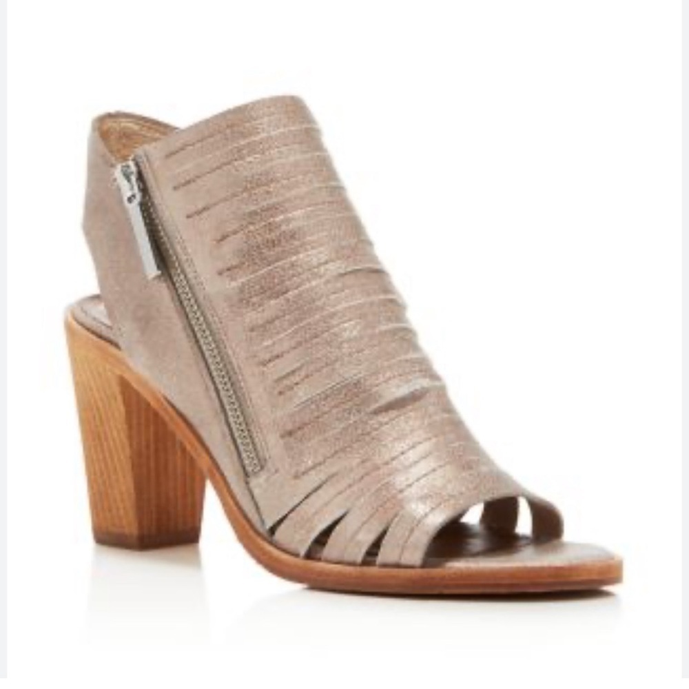 Donald Pliner Kasia Metallic Open Toe Cutout Heel Booties Size 8.5 Women’s